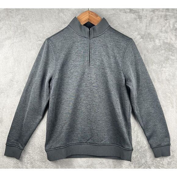 Under Armour Coldgear 1/4 Zip Sweatshirt Men's M Gray Loose‎ Fit Fleece Lined - Picture 1 of 8